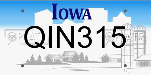 QIN315 Iowa License Plate