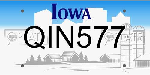 QIN577 Iowa License Plate