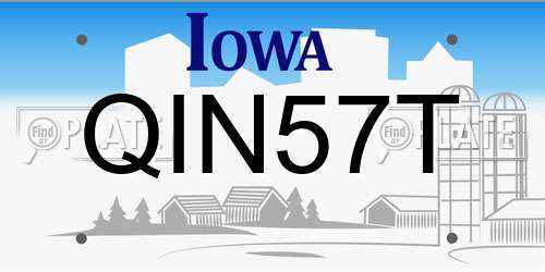 QIN57T Iowa License Plate