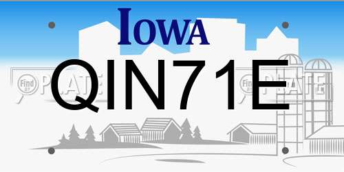 QIN71E Iowa License Plate