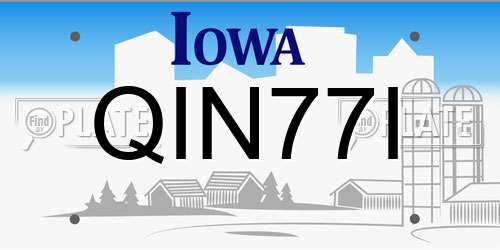 QIN77I Iowa License Plate
