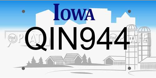 QIN944 Iowa License Plate