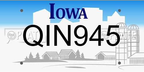 QIN945 Iowa License Plate