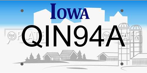 QIN94A Iowa License Plate