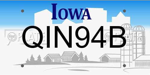QIN94B Iowa License Plate