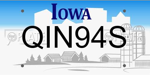 QIN94S Iowa License Plate