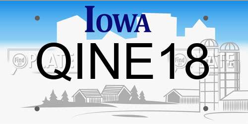 QINE18 Iowa License Plate