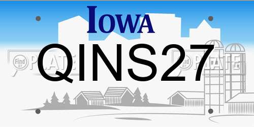 QINS27 Iowa License Plate
