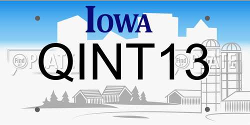 QINT13 Iowa License Plate