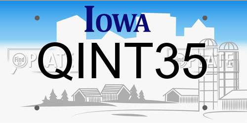 QINT35 Iowa License Plate