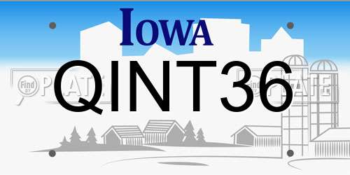 QINT36 Iowa License Plate
