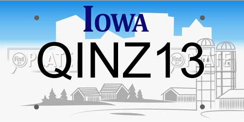 QINZ13 Iowa License Plate