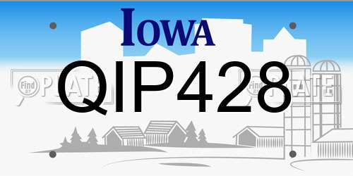 QIP428 Iowa License Plate