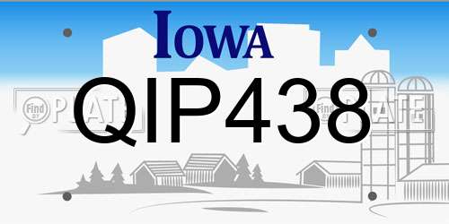QIP438 Iowa License Plate