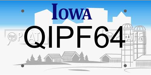 QIPF64 Iowa License Plate