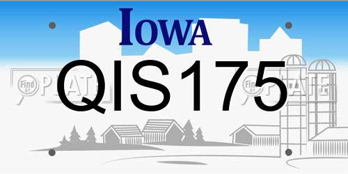 QIS175 Iowa License Plate
