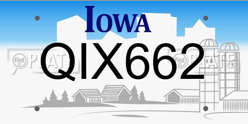 QIX662 Iowa License Plate