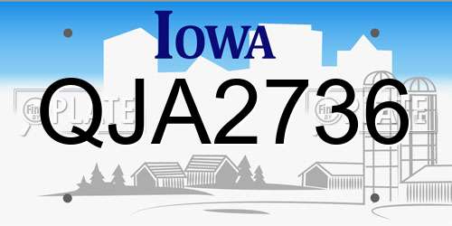 QJA2736 Iowa License Plate