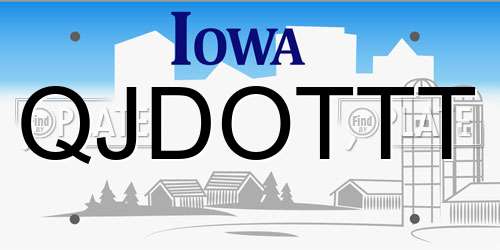 QJDOTTT Iowa License Plate