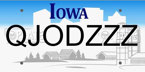 QJODZZZ Iowa License Plate