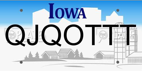 QJQOTTT Iowa License Plate
