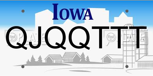 QJQQTTT Iowa License Plate