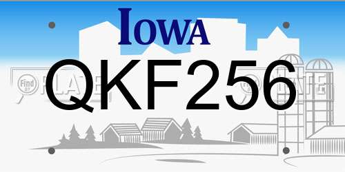 QKF256 Iowa License Plate