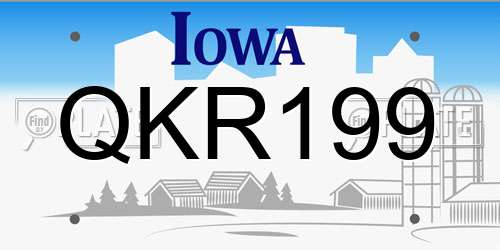 QKR199 Iowa License Plate