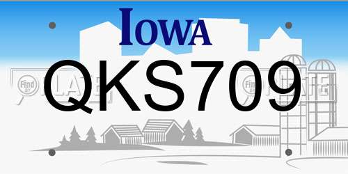 QKS709 Iowa License Plate