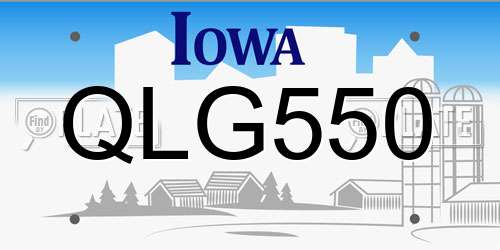 QLG550 Iowa License Plate