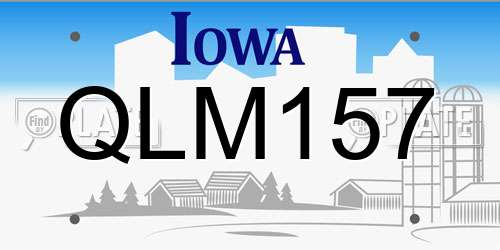 QLM157 Iowa License Plate