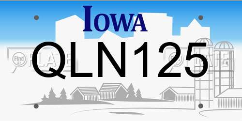 QLN125 Iowa License Plate