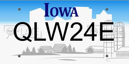QLW24E Iowa License Plate