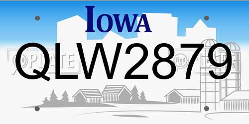 QLW2879 Iowa License Plate