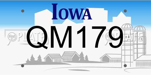 QM179 Iowa License Plate
