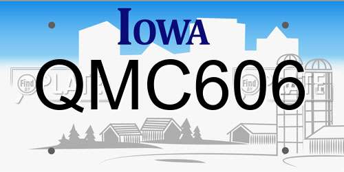 QMC606 Iowa License Plate