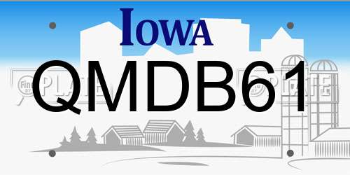 QMDB61 Iowa License Plate