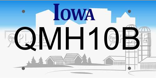 QMH10B Iowa License Plate