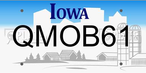 QMOB61 Iowa License Plate