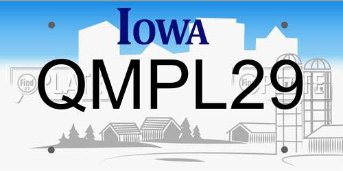 QMPL29 Iowa License Plate