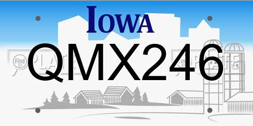 QMX246 Iowa License Plate