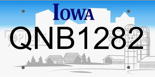 QNB1282 Iowa License Plate