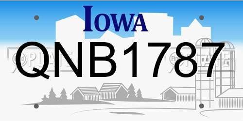 QNB1787 Iowa License Plate