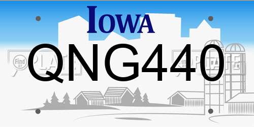 QNG440 Iowa License Plate