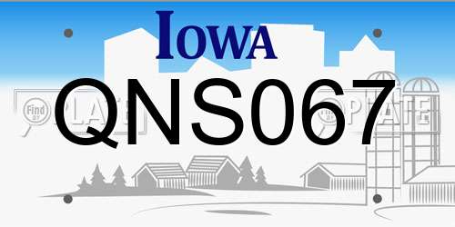 QNS067 Iowa License Plate