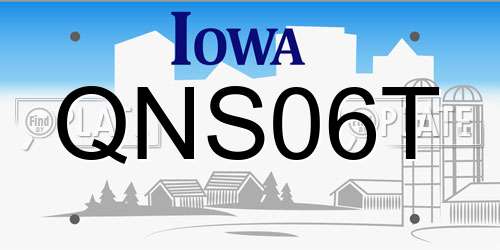 QNS06T Iowa License Plate