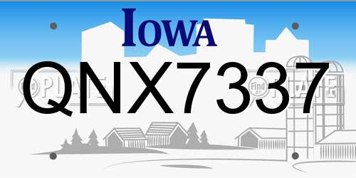 QNX7337 Iowa License Plate