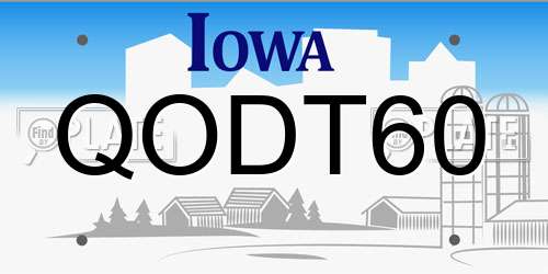 QODT60 Iowa License Plate
