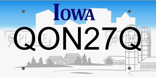 QON27Q Iowa License Plate