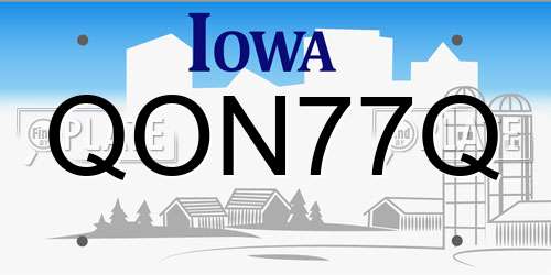 QON77Q Iowa License Plate